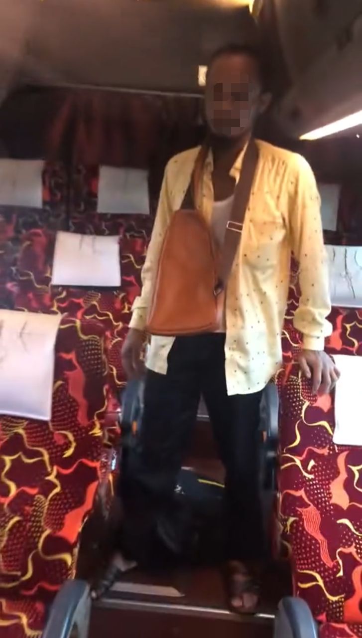 Foreign man confronted for pooping inside bus
