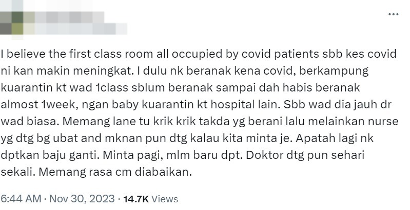 M'sian woman outraged by subpar facilities at govt hospital in jb