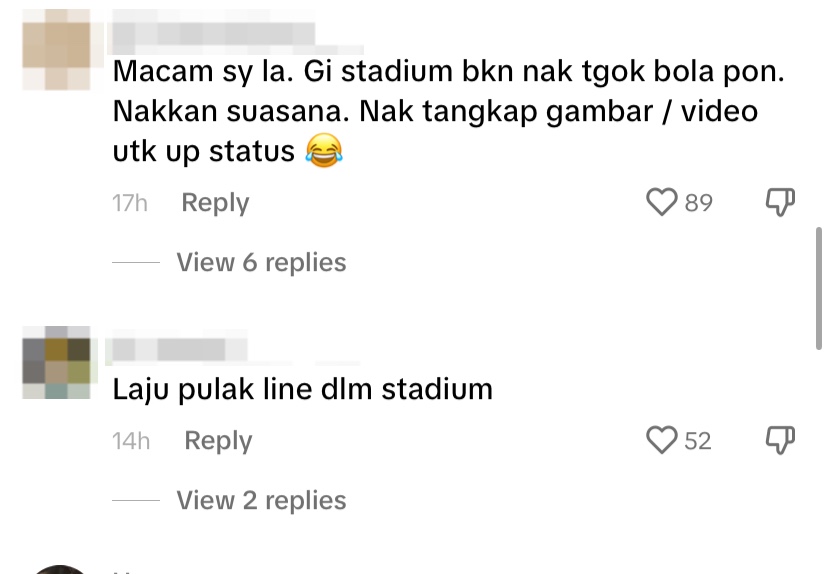 M'sian woman watches movie on her phone instead of football match at bukit jalil stadium and it's super relatable comment 1