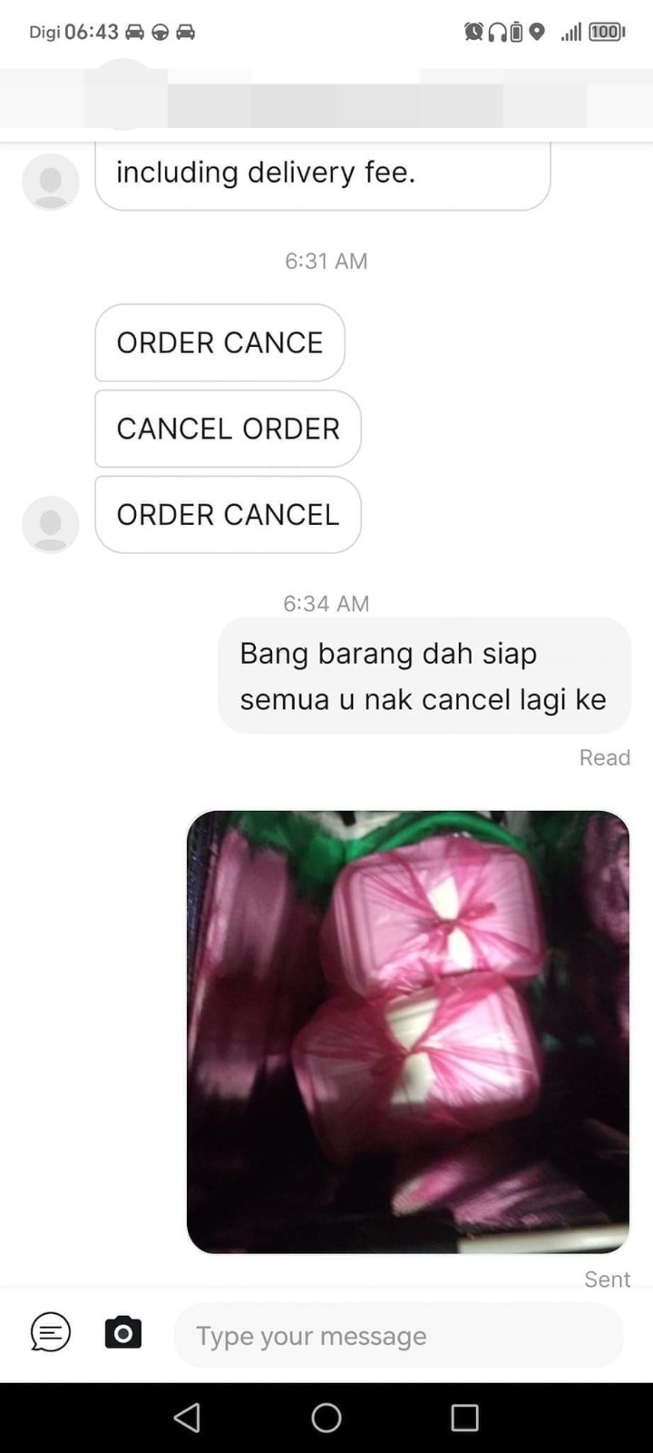 Angry m'sian customer scolds restaurant & cancels order, leaves rider with unpaid delivery order | weirdkaya