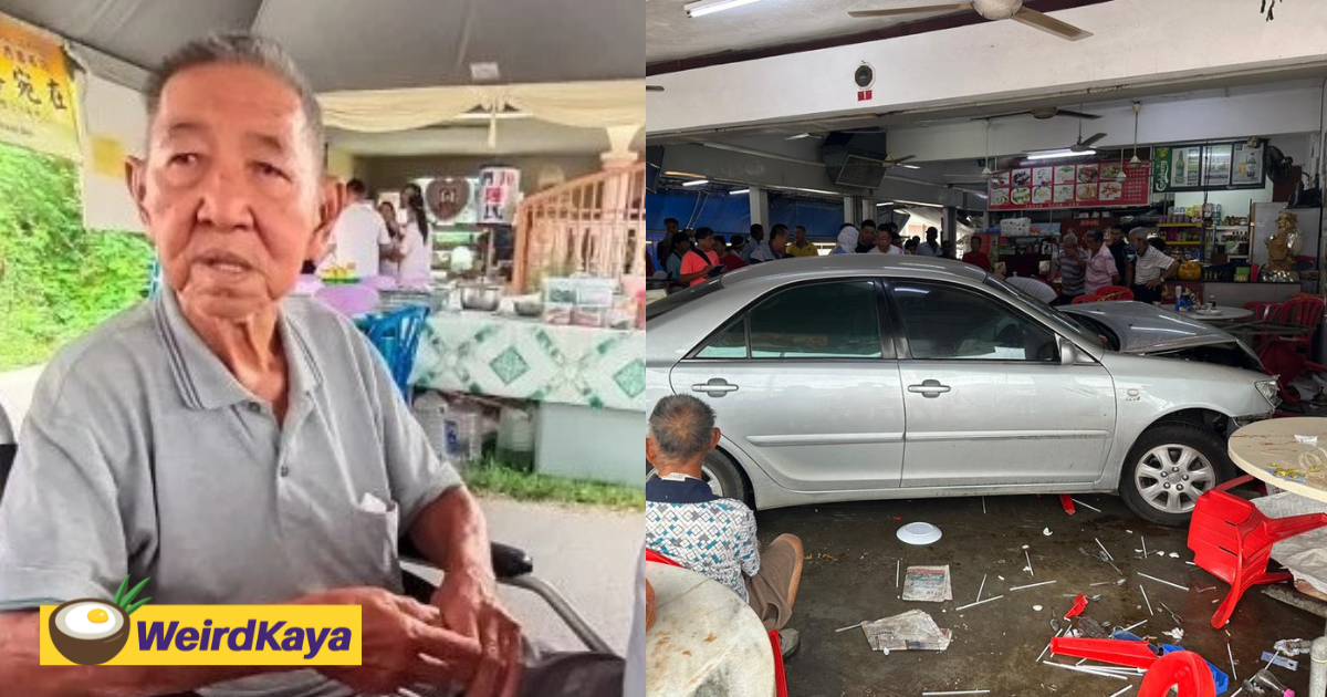 'Who's Going To 'Yam Cha' With Me?' - M'sian Uncle Grieves Over Losing Wife To Car Which Crashed Into Kopitiam 