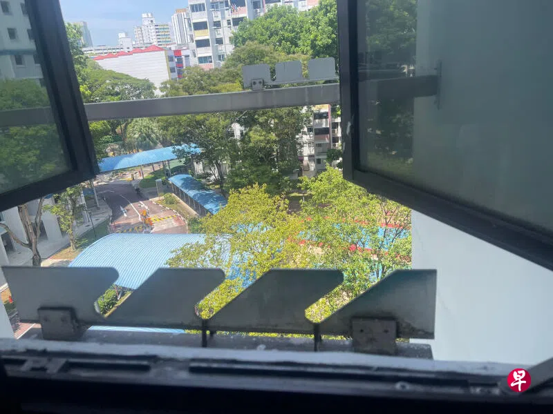 Window where maid fell from in S'pore