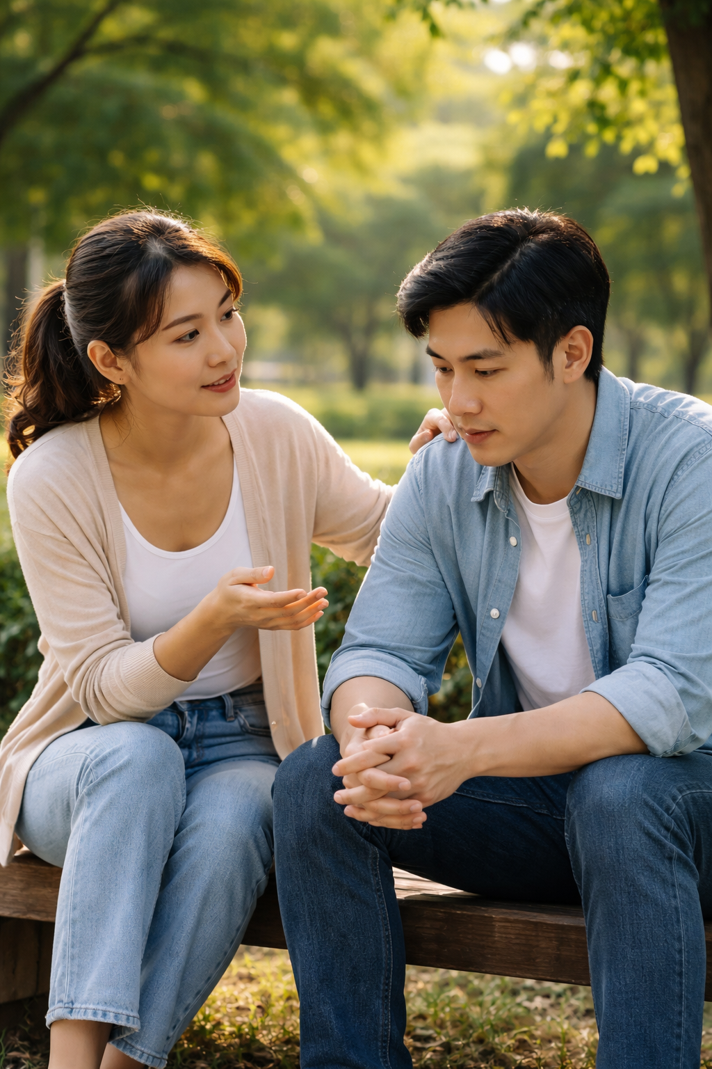 woman advising a man