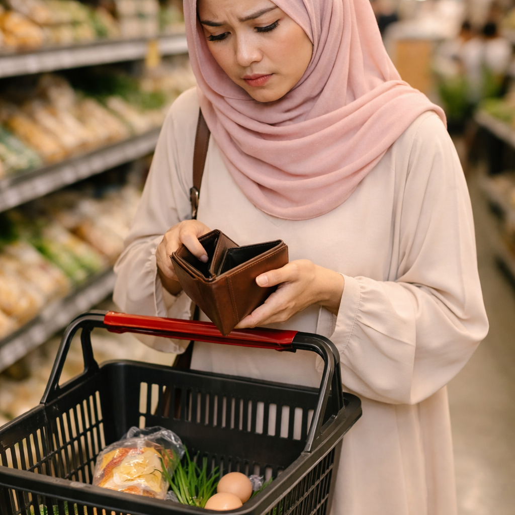 Woman buying grocery
