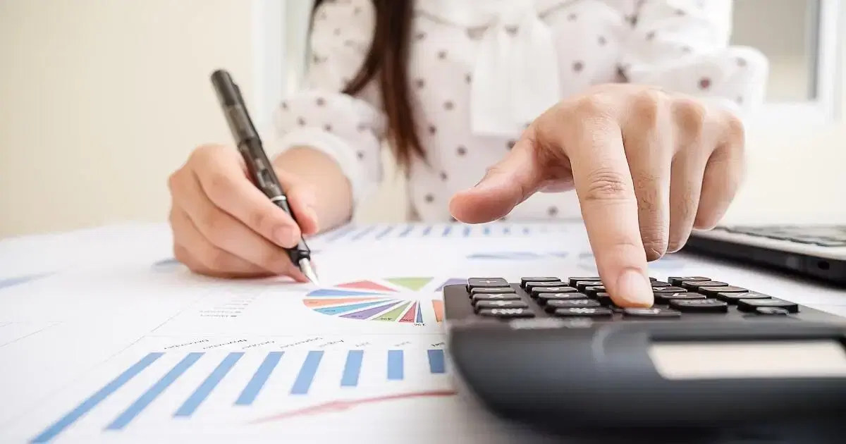 woman calculating