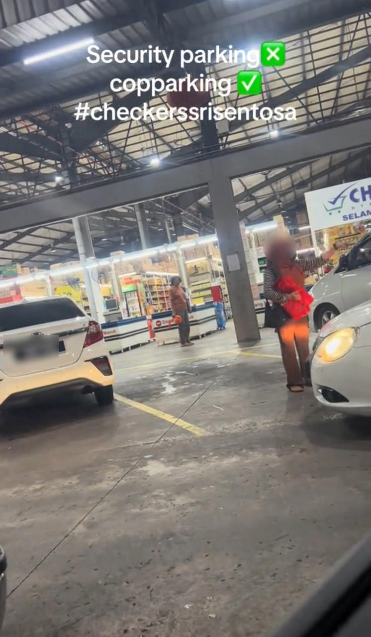 woman choping car park