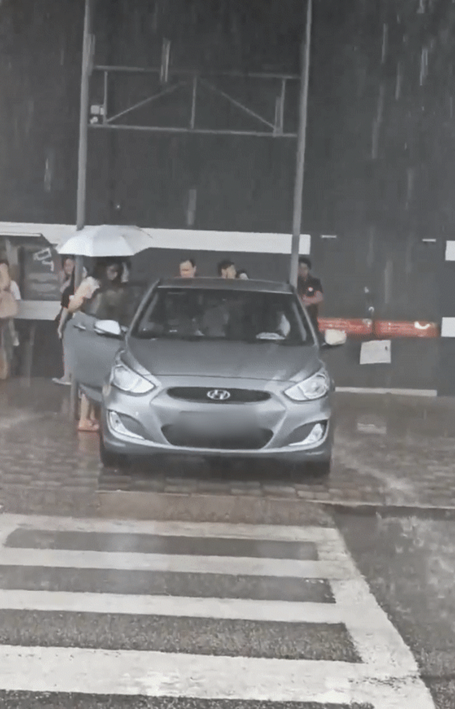 Woman exited from the sg registered car