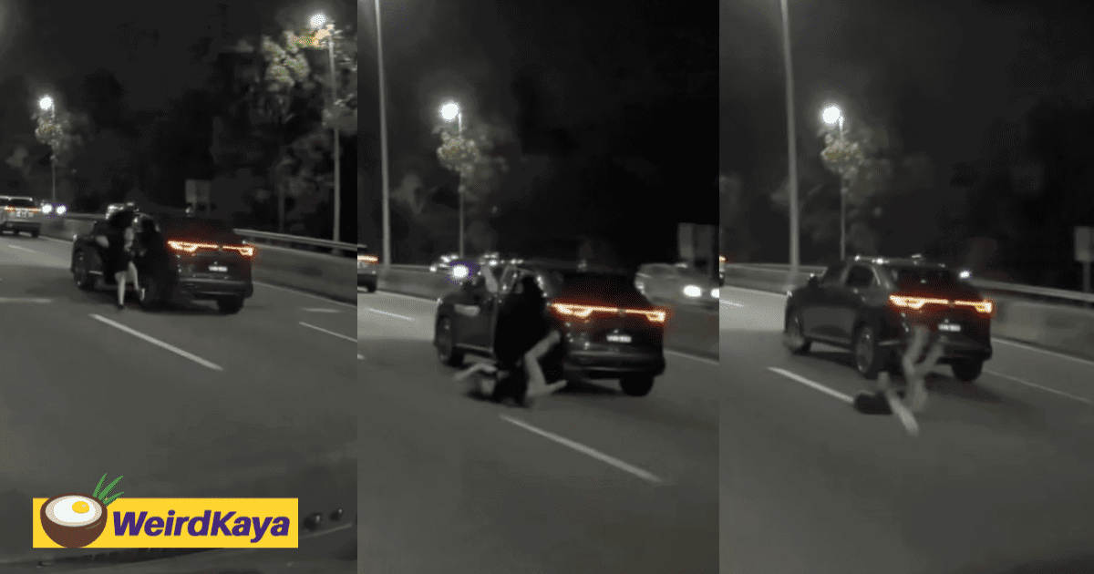 Woman Jumps Out Of Moving SUV In Viral Clip, Nearly Gets Run Over By Oncoming Cars In Sri Hartamas