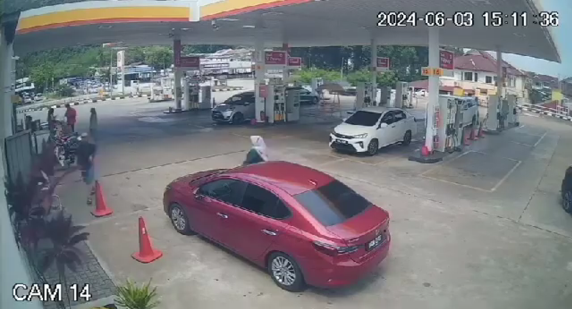 Woman leaving her car