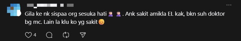 M'sian Mum Calls Doctor 'Cruel' & Threatens To Report Him For Refusing To Give Her MC To Care For Sick Child comment 1