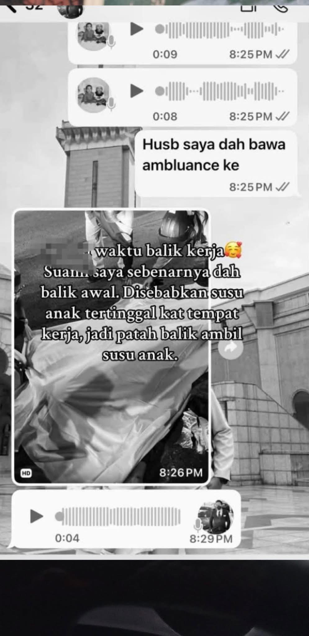 Woman notified of husband's passing in road accident