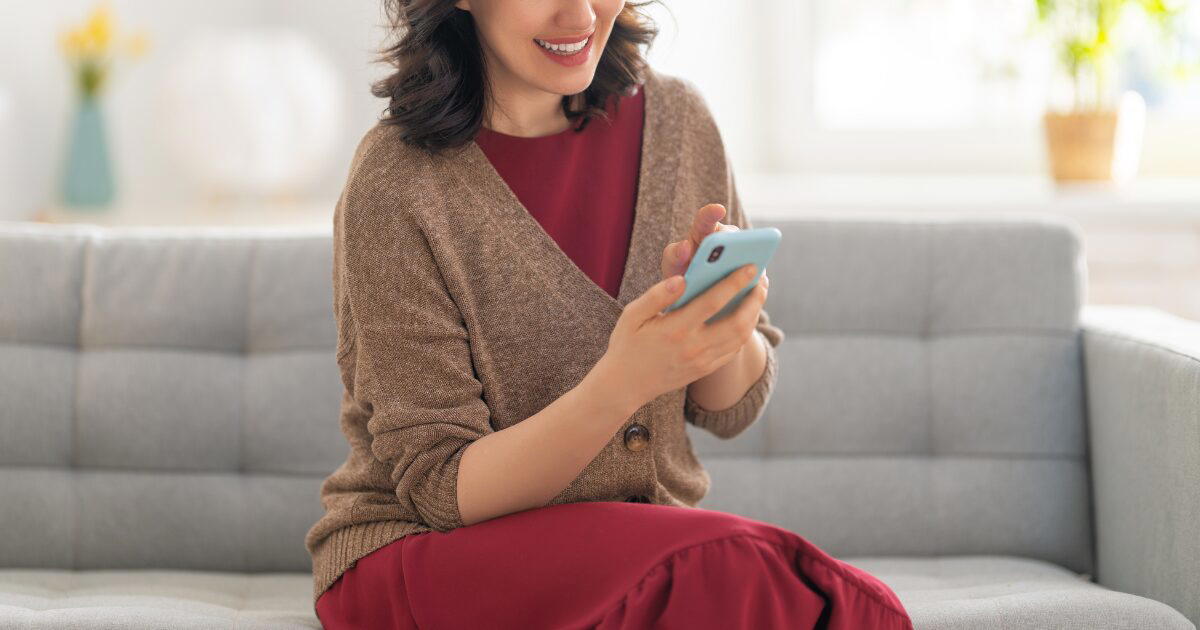 woman on her phone