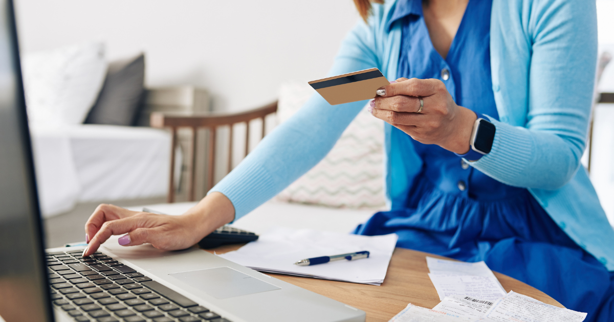woman paying bills
