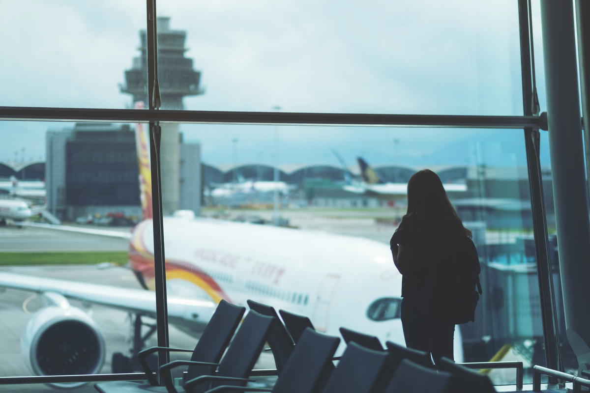 Woman at an airport