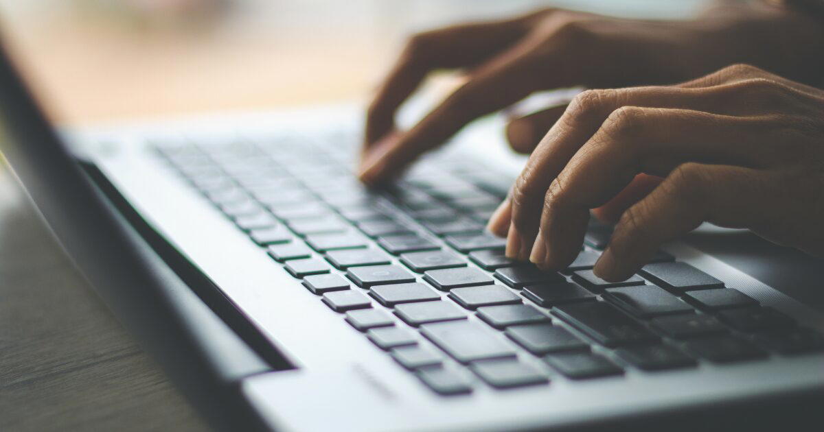 woman typing