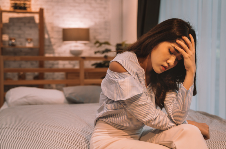 woman with headache