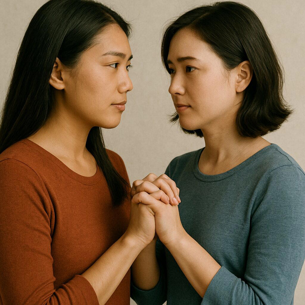 women holding hand