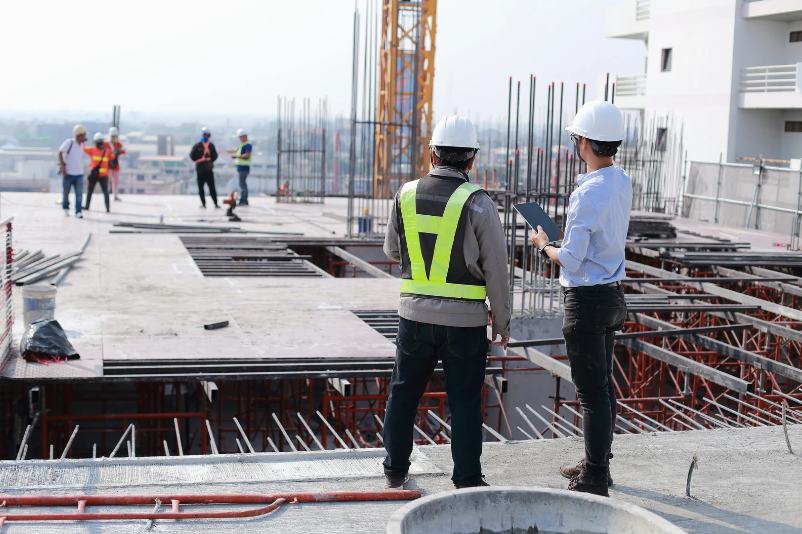 Workers at a construction site