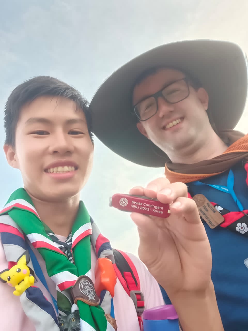 Zhi yuan and his friends at 25th world scout jamboree