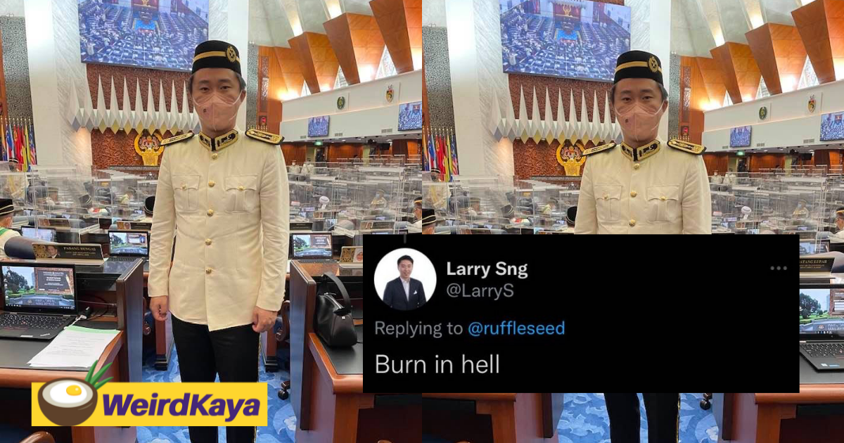 'burn in hell! ' julau mp larry sng deactivates twitter account after netizen exposes his 'katak' history | weirdkaya